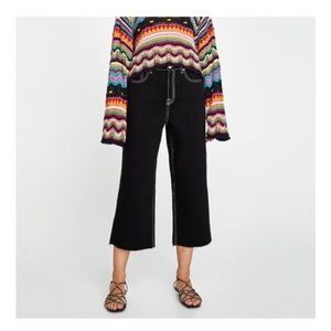 ZARA BLACK JEANS WITH CONTRAST STITCHING